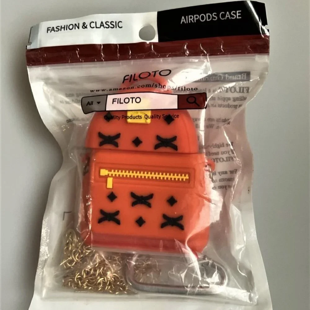 3D BAG AIRPODS CASE  KEYCHAIN METAL STRAP DESIGNED F APPLE AIRPOD